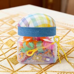 Naaiklemmen Set - Stoffen Clips - Handwerk Projecten - 76 Delige Kit - Handige Pot - Geruite Stijl — thumbnail 5