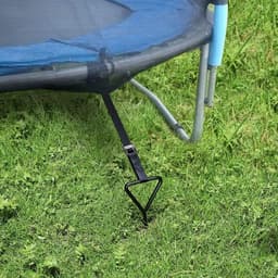 Set van 4 grondankers voor trampolines, gegalvaniseerd en roestvrij staal, ideaal voor tuin, schommels en kamperen, met 4 stevige riemen — thumbnail 2