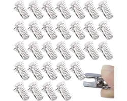 Metalen Krokodillenklemmen - Mini Clips - Organisatie en Knutselen - Robuuste Metalen Constructie - 30 Stuks - Zilver