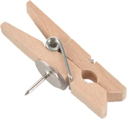 Houten Clips Punaises - Klemmen Pinnen - Notities Bevestigen - Natuurlijke Houtkleur - 20 Stuks - Houtkleurig — thumbnail 4