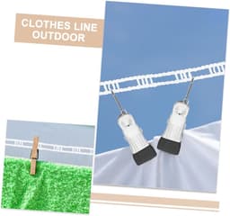 Kledinglijn Set - Waslijn Buiten - Drogen Buiten - Windproof Non-slip - 800 cm - Wit — thumbnail 3