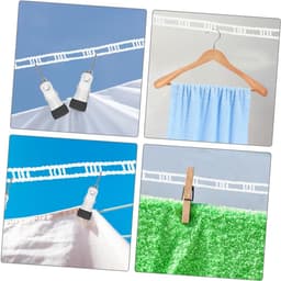 Kledinglijn Set - Waslijn Buiten - Drogen Buiten - Windproof Non-slip - 800 cm - Wit — thumbnail 2