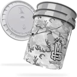 MAGIC BUCKET Wasemmerset voor auto, handwas, camouflage, grijs, met bijpassend emmerdeksel, ca. 20 liter, compatibel met Grit Guard, Detail Guardz Dirt Lock, Chemical Guys, Dirt Trap — thumbnail 1