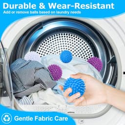 Set van 9 Drogerballen voor Wasdrogers, Wasballen voor Donsjassen, Herbruikbare Drogerballen, Droogballen, Wasballen voor Wasmachine, Drogerballen voor Huishoudelijke Kleding (Blauw, Wit, Paars) — thumbnail 3