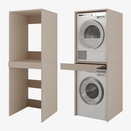 Wasmachine Ombouw - Opbouwmeubel - Kast Wasdroger - Meubel - functioneel — thumbnail 1