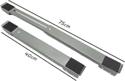 Wasmachine Onderstel - Was wagen droger - Meubels Verplaatsen - Verstelbaar met Rem - 40-71 cm - Grijs — thumbnail 2