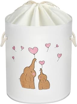 Vouwbare Ronde Wasmand voor Baby's en Kinderen, Ideaal voor Kleding, Speelgoed en Organisatie in Kinderkamers, Inclusief Handvat voor Gemakkelijk Transport — thumbnail 1