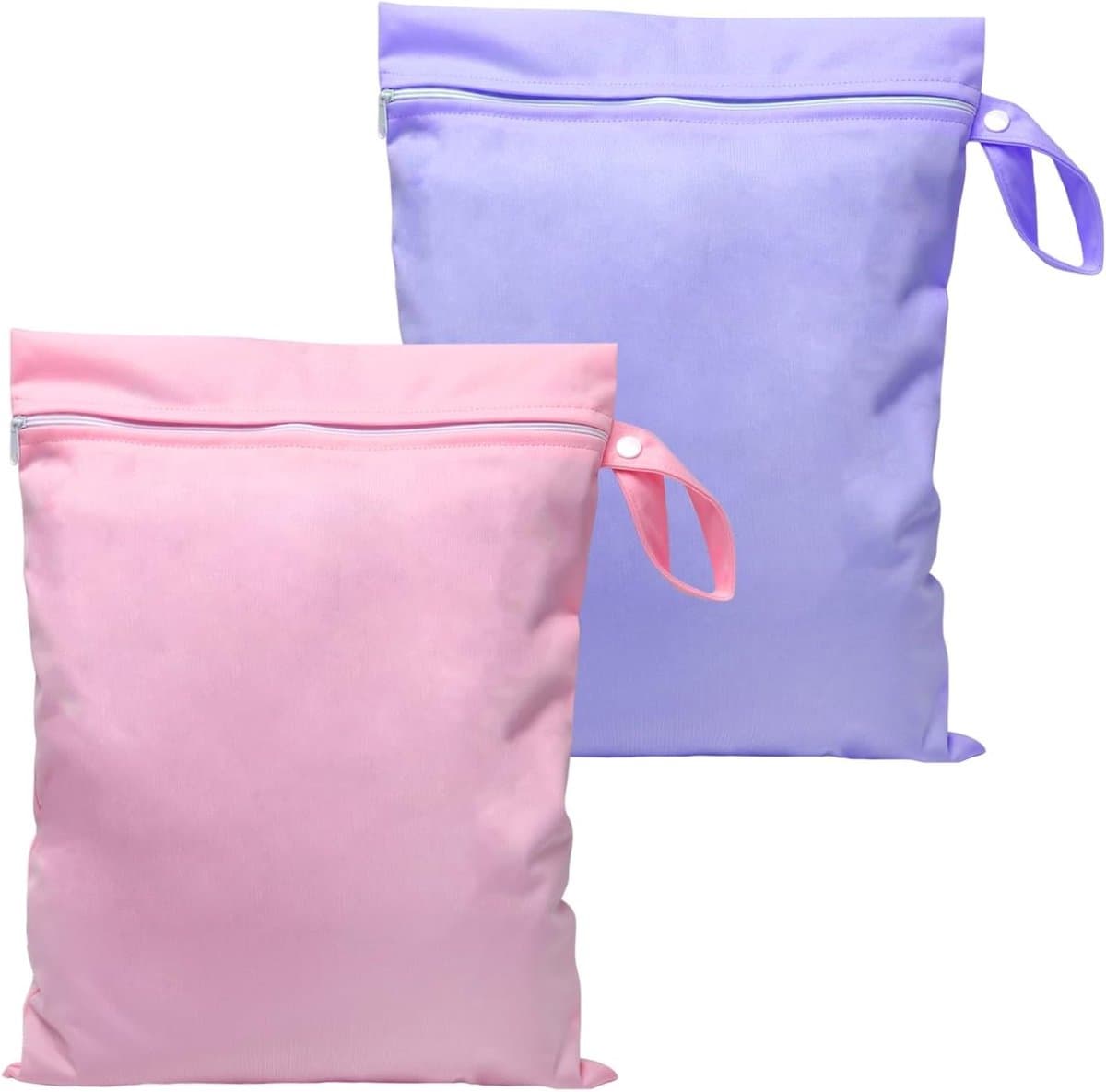 Herbruikbare Waterdichte Tas voor Zwemmen, Klein 40 x 30 cm, Met Rits, Ideaal als Luiertas, Reiswaszak en Sporttas, Roze Paars, Set van 2 — afbeelding 1