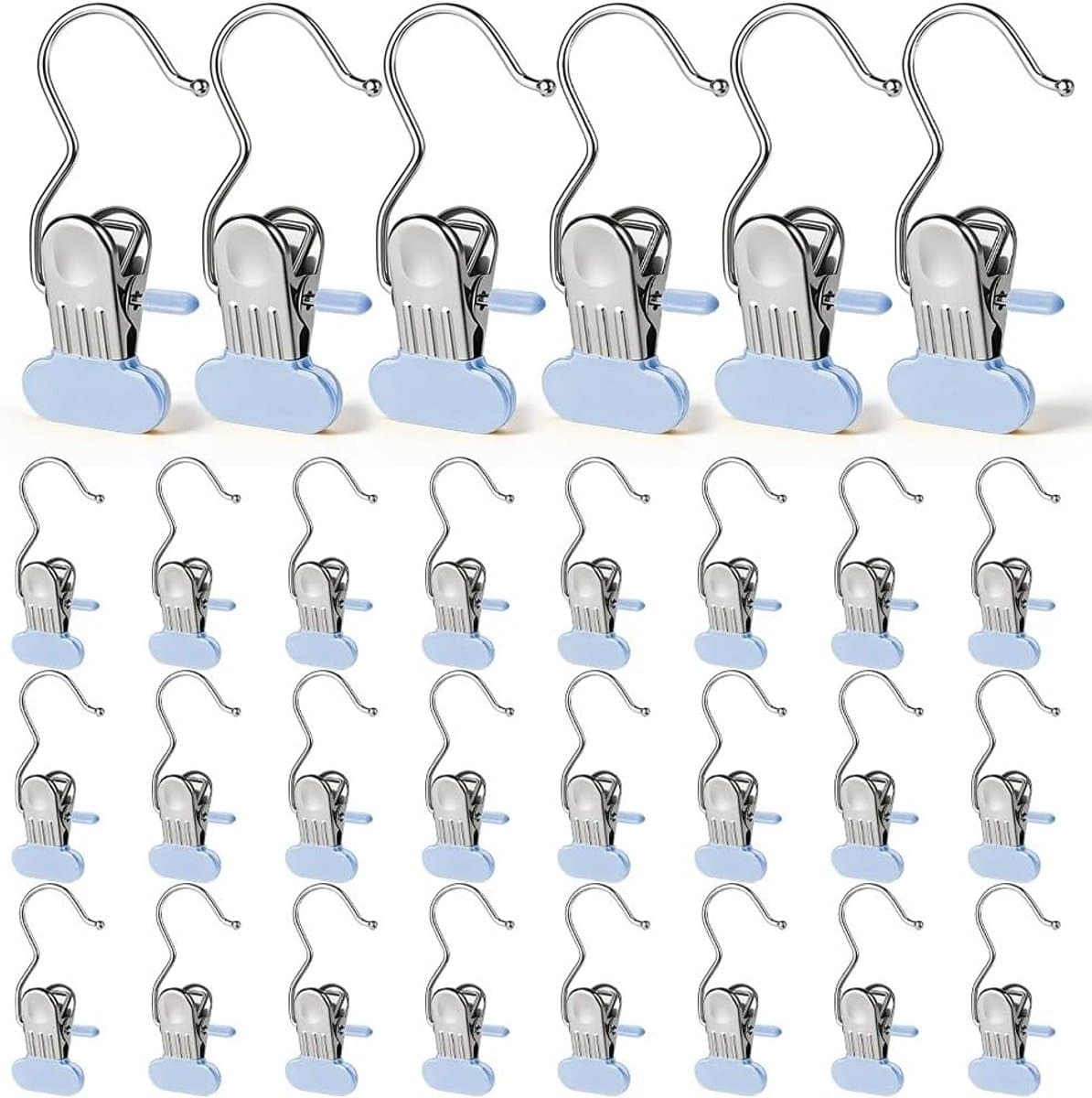 Robuuste wasknijpers van roestvrij staal, antislip en multifunctioneel voor kleding, handdoeken en wasgoed - 30 stuks (roze) — afbeelding 1