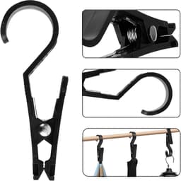 Kledinghaken met Clips - Waslijn Clips - Ruimte Besparen - Sterke Klemkracht - 12 Stuks - Zwart Wit — thumbnail 3