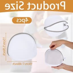 Set van 4 Wasnetten voor Bh's 19 x 17 cm - Mesh Waszak met Rits voor Lingerie Bescherming en Wassen — thumbnail 4
