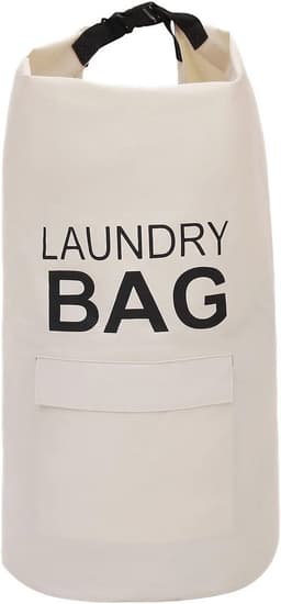 Hanging Laundry Hamper Rugzak met Verstelbare Schouderbanden - Opvouwbare Opbergtas voor Vuile Kleding - Ideaal voor Reis en Appartement (Beige) — thumbnail 1