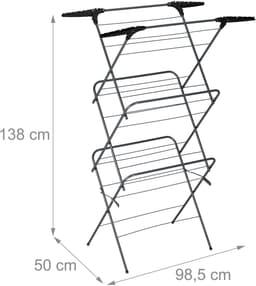 wasrek inklapbaar - 138x63,5x50 cm - houders voor kledinghangers - staand — thumbnail 2