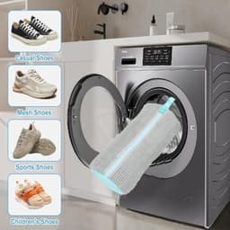 Schoenenwaszakken, 2 Stuks, Herbruikbare Waszakken voor Wasmachine met Ritssluiting, Grijs - Beschermt Schoenen Tijdens Het Wassen — thumbnail 2