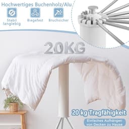 Ruimtebesparend Opvouwbaar Droogrek met Drie Poten voor Binnen en Buiten — thumbnail 5