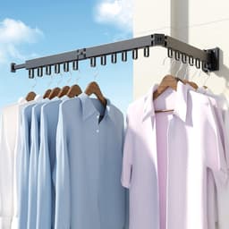 Inklapbaar droogrek voor kleding - ruimtebesparend - zwart - muren — thumbnail 3