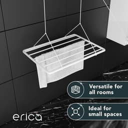Kledinghanger 70x50cm 56m Droogoppervlak 25m Mini Verticaal Opvouwbare Kleding Droger Metaal met Pvc-Vrije Plastic Coating Witte Hangende Droger - Eric Plafond — thumbnail 3