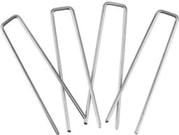 Dailygoods - 150 stuks gegalvaniseerde grondankers, 100 x 13 mm, Ø 3 mm, bevestigingsanker, grondankers van verzinkt, staal voor bevestiging van onkruiddoek, onkruidfolie, heggen, tuinvlies, omheining of — thumbnail 2