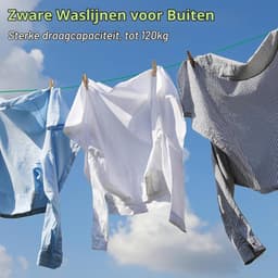 30 M Waslijn voor Buiten Met Stalen Kern - Zware Toepassingen, Balkon, Roestvrij en Waterdicht - 120 Kg LC — thumbnail 4