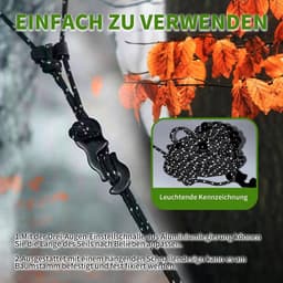 Waslijn camping zonder knijpers 3m reflecterend – lichtgewicht reis waslijn met elastische parels – opvouwbare waslijn voor buitengebruik, tent, camper, wandelen en backpacken — thumbnail 4