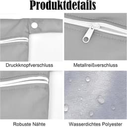 Grote Waterdichte Waszak met Rits en Handvat voor Reizen, Sport en Kamperen - 2 Stuks, 55 x 45 cm, Wasbare Waszak in Grijs-Roze — thumbnail 4