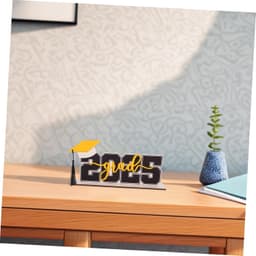 1set Houten Tafel Decoratie Voor Afstudeerfeest Elegante Centerpiece Met Letters Zwarte Tassel Voor Afstudeerfeest Versiering — thumbnail 2
