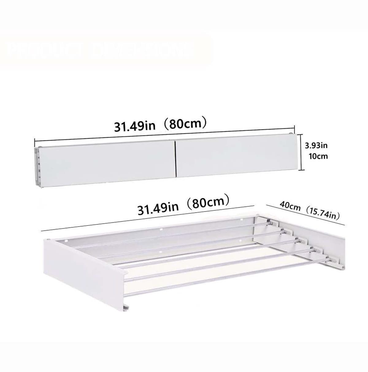 Wall Mounted Clothes Airer, Retractable Foldaway Laundry Clothes Drying Rack, 20kg Capacity. — afbeelding 1