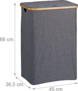 wasbox opvouwbaar - met deksel - 100 l - draagbaar - met handgrepen - stof — thumbnail 3