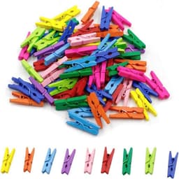 JeiibrZui Mini Houten Wasknijpers - Gekleurde Wasknijpers - Lichtgewicht & Multifunctioneel Gebruik - 100 Stuks - Voor Klas En Thuisdecoratie — thumbnail 1