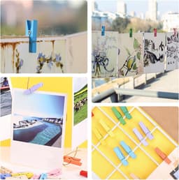 Pack van 200 Houten Klemmen - Kleine Kleurrijke Mini Kleding Klemmen - Houten Klemmen voor Foto's en Foto Wand — thumbnail 5