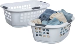 Benson Wasmand extra groot - 2x - wit - kunststof - 51 liter - 67 x 47 x 27 cm - ruime wasmanden — thumbnail 1