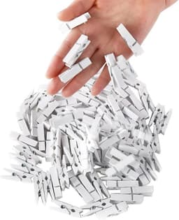 Stevige witte houten mini wasknijpers 3,5 cm - 100 stuks voor knutselen en decoratie — thumbnail 4