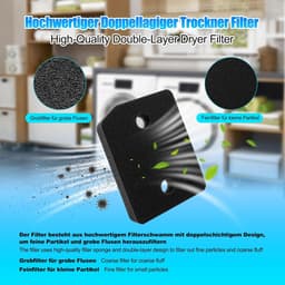 4 stuks droogfilters droger warmtepompdroger filter, fijn/grof 207 x 157 x 30 mm sokkelfilter, warmtewisselaar sponsfilter pluisfilter voor condensdroger - geschikt voor Miele T1 9164761 — thumbnail 2