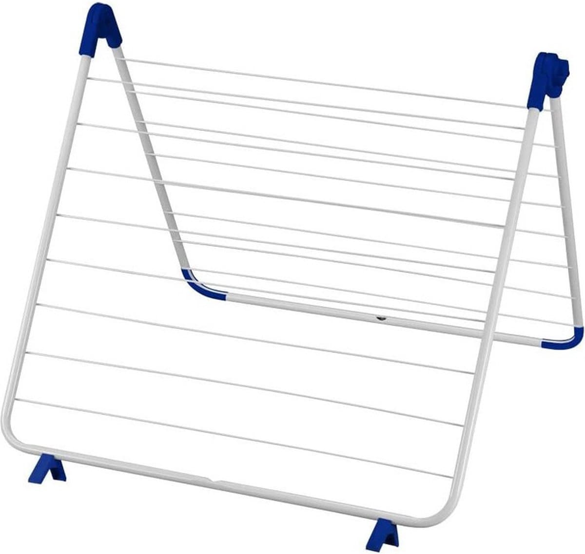Droogrek voor in bad - verstelbaar 60-120 cm - 9 meter drooglengte - wit/blauw frame - wasrek — afbeelding 1