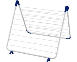 Droogrek voor in bad - verstelbaar 60-120 cm - 9 meter drooglengte - wit/blauw frame - wasrek — afbeelding 1