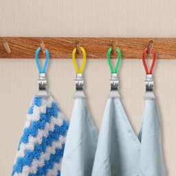 SnelShoppen - 15 Stuks Towel Clips Hangers voor Handdoeken - Duurzaam RVS en Kunststof - Kleur: 5 Verschillende Kleuren - Ideaal voor Badkamer, Keuken — thumbnail 2