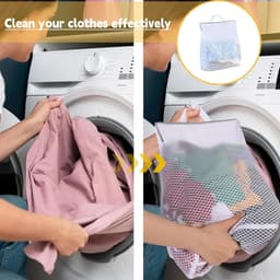 SnelShoppen - Pack van 4 Grote Wasnetten Reiswaszak met Handvat, Herbruikbare Waszak voor Ondergoed, Sokken, Zijde Shirts en Andere Kleding (50 x 60 x — thumbnail 4