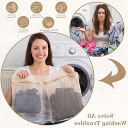 Set van 2 Katoenen Wasnetten voor Delicate Kleding, Ademend Met Rits voor Ondergoed, Sokken en Kledingstukken - 15,75×12 cm en 7,87×12 cm — thumbnail 5
