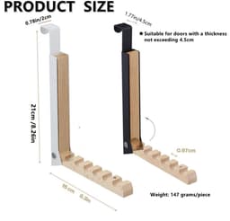 Dailygoods- Droogrek Opvouwbaar - Over de Deur Haken - Multifunctioneel - Kapstok - Draagbaar - 16 cm Uitgeschoven — thumbnail 3