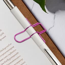 Pen Clips - Houders Notitieboek - Bureau Organisatie - Roestvrijstalen Grip - 10 Stuks - Roze — thumbnail 3
