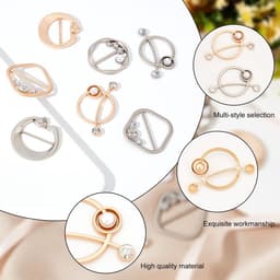 Dailygoods - T-shirt-clips - Kledingklemmen - Elegante parels - Gemengde kleuren - Decoratieve clips - Voor sjaals en kleding - 8 stuks — thumbnail 2