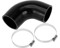 SnelShoppen - 60mm Siliconen Slang 90° met Klemmen - Universele Koel Slang voor Auto - Zwart - 90mm Lengte - Hoge Temperatuur Weerstand