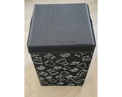 Opbergmand Kinderen | Speelgoedmand Kinderen | Wasmand Opvouwbaar | Wasmand & Opbergmand Kinderkamer | Stijlvolle Kledingmand | 57L Wasmand | Zwart