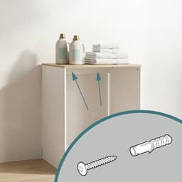 Wasmachinekast - wit/naturel - 68x88x60 cm - met opbergruimte — thumbnail 5