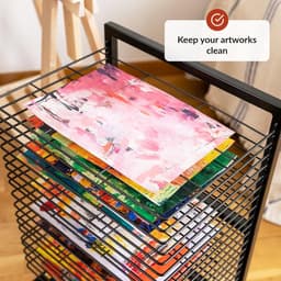 Kunst droogrek – schilderij droogrek met 19 verstelbare planken, metalen tekeningenrek, ruimtebesparend voor atelier en klas — thumbnail 4