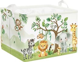 SnelShoppen - Schattige wasmand 36L met olifant design, waterdicht polyester, opbergmand voor kleding en speelgoed, ideaal voor kinderen, studenten en — thumbnail 1
