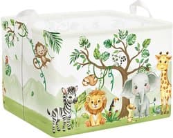 SnelShoppen - Schattige wasmand 36L met olifant design, waterdicht polyester, opbergmand voor kleding en speelgoed, ideaal voor kinderen, studenten en