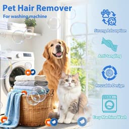 SnelShoppen - Haarvanger voor Wasmachine, 8 Herbruikbare Ballen, Effectieve Anti-Haar voor Honden- en Kattenharen, Zachte Spons voor Pluisjes en Huish — thumbnail 2
