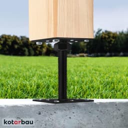 SnelShoppen - Set van 4 Verstelbare Paaldragers van Poedergecoat Staal - Grondankers voor Tuin, Terras en Bouwprojecten - Anthraciet — thumbnail 5
