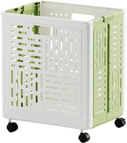 Vouwbare wasmand met wielen, 50 liter, ideaal voor wasruimte, slaapkamer of buitengebruik, gemakkelijk op te bergen en te vervoeren — thumbnail 1